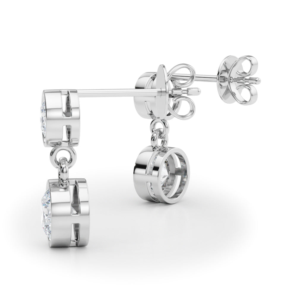 1 ct tw Round Lab Grown Diamond Earrings in 14K White Gold