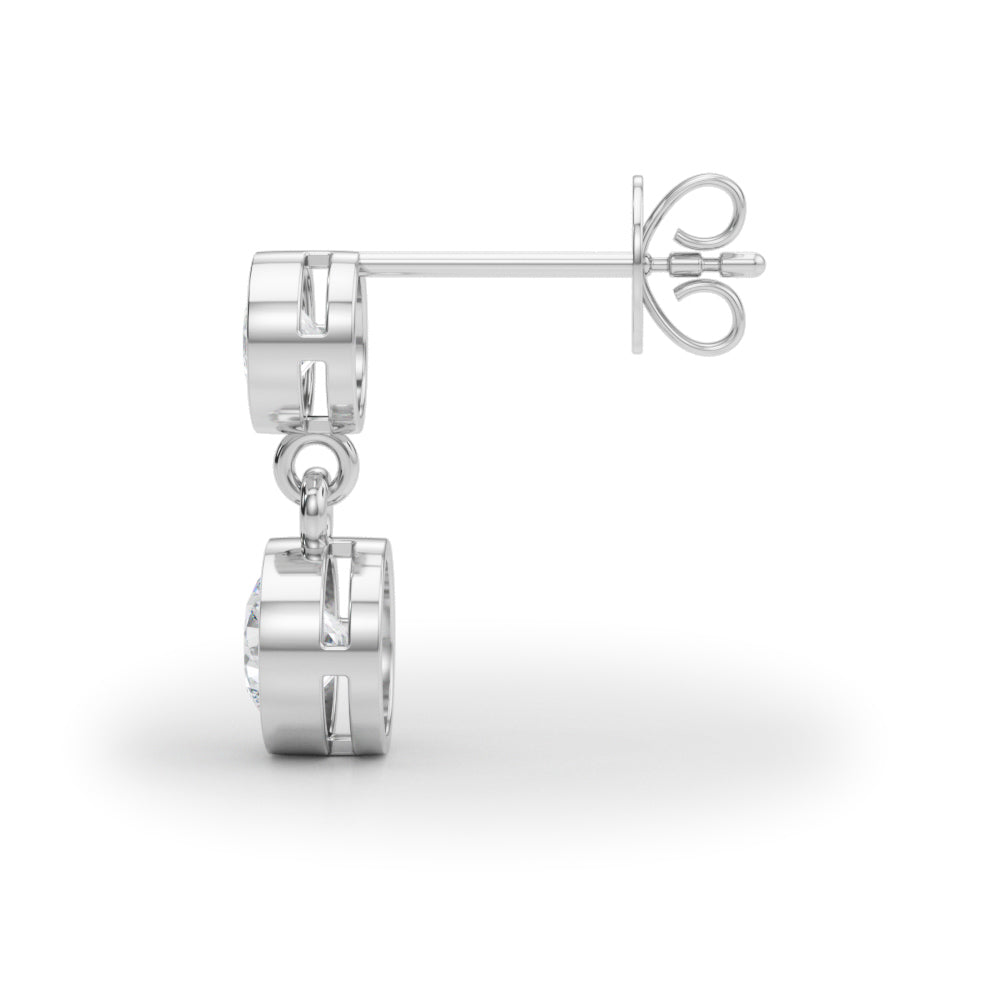 1 ct tw Round Lab Grown Diamond Earrings in 14K White Gold