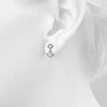 1 ct tw Round Lab Grown Diamond Earrings in 14K White Gold