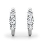 1 ct tw Lab Grown Diamond Three-Stone Earrings in 14K White Gold