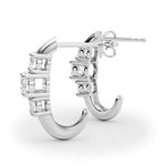 1 ct tw Lab Grown Diamond Three-Stone Earrings in 14K White Gold