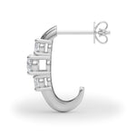 1 ct tw Lab Grown Diamond Three-Stone Earrings in 14K White Gold