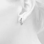 1 ct tw Lab Grown Diamond Three-Stone Earrings in 14K White Gold