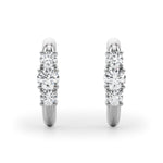 1/2 ct tw Lab Grown Diamond Three-Stone Earrings in 14K White Gold