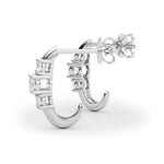 1/2 ct tw Lab Grown Diamond Three-Stone Earrings in 14K White Gold