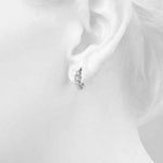1/2 ct tw Lab Grown Diamond Three-Stone Earrings in 14K White Gold