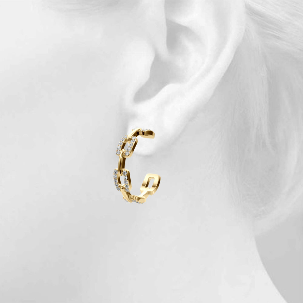 1 ct tw Lab Grown Diamond Earrings in 14K Yellow Gold