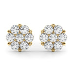 1 ct tw Lab Grown Diamond Cluster Earrings in 14K Yellow Gold