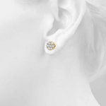 1 ct tw Lab Grown Diamond Cluster Earrings in 14K Yellow Gold