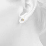 1/2 ct tw Lab Grown Diamond Cluster Earrings in 14K Yellow Gold