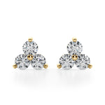 1 ct tw Lab Grown Diamond Three-Stone Earrings in 14K Yellow Gold