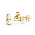 1 ct tw Lab Grown Diamond Three-Stone Earrings in 14K Yellow Gold