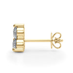 1 ct tw Lab Grown Diamond Three-Stone Earrings in 14K Yellow Gold