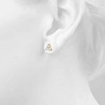1 ct tw Lab Grown Diamond Three-Stone Earrings in 14K Yellow Gold