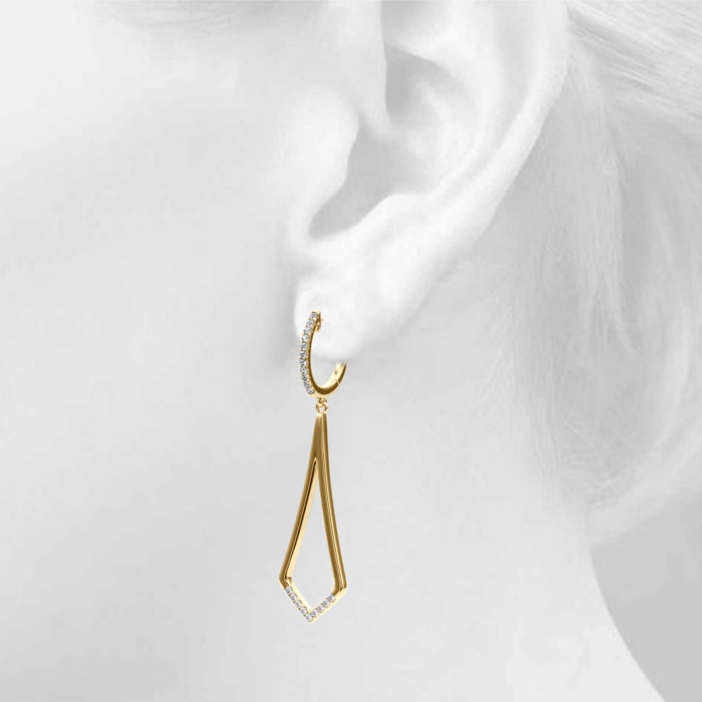 1/5 ct tw Lab Grown Diamond Earrings in 14K Yellow Gold