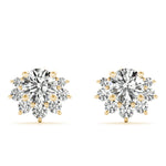 3/4 ct tw Round Lab Grown Diamond Earrings in 14K Yellow Gold