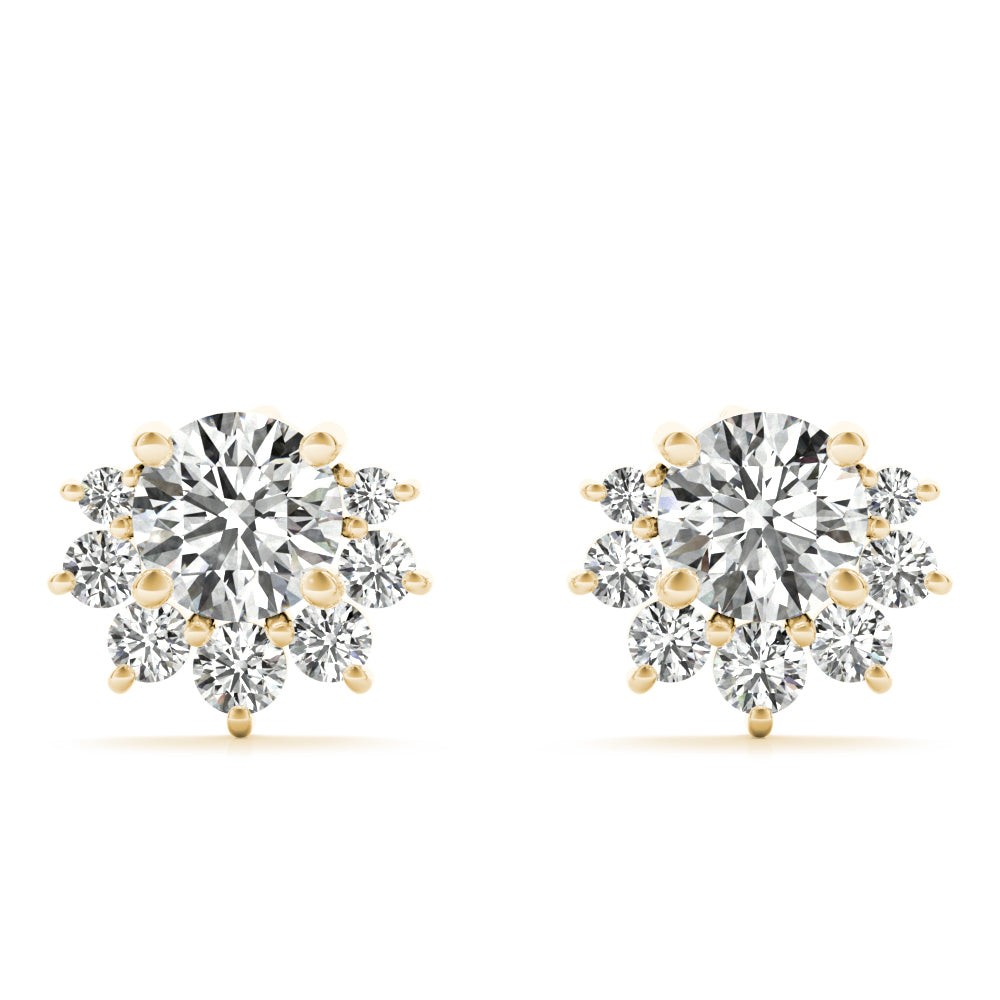 3/4 ct tw Round Lab Grown Diamond Earrings in 14K Yellow Gold