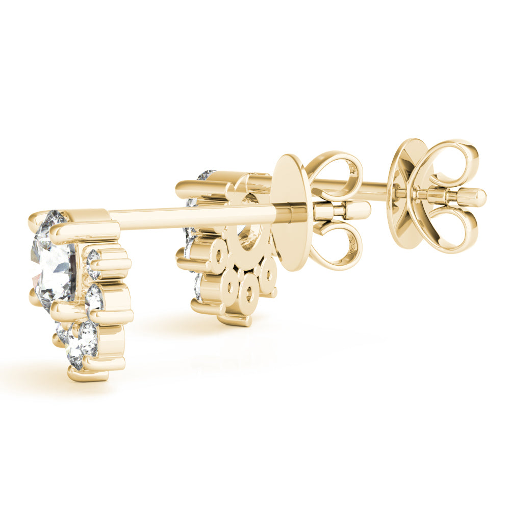 3/4 ct tw Round Lab Grown Diamond Earrings in 14K Yellow Gold