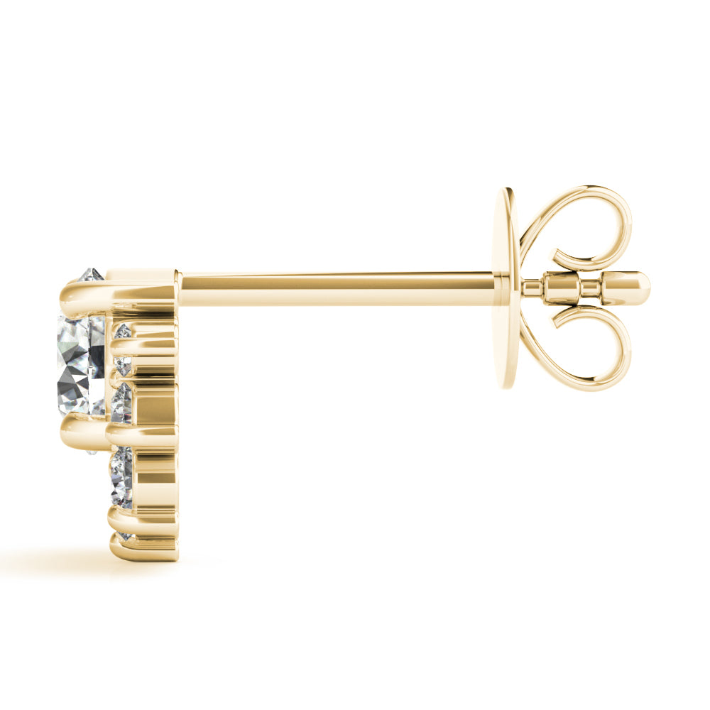 3/4 ct tw Round Lab Grown Diamond Earrings in 14K Yellow Gold