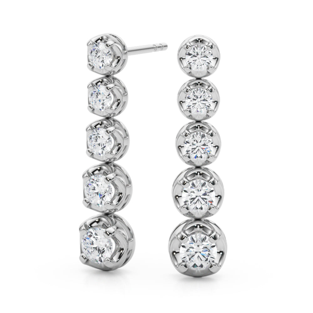 7/8 ct tw Lab Grown Diamond Earrings in 14K White Gold