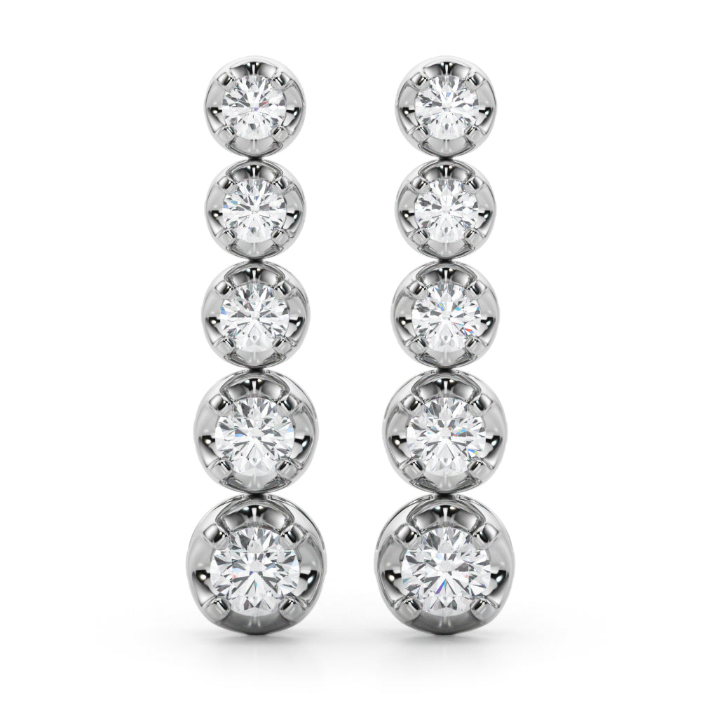 7/8 ct tw Lab Grown Diamond Earrings in 14K White Gold