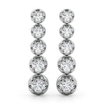 7/8 ct tw Lab Grown Diamond Earrings in 14K White Gold