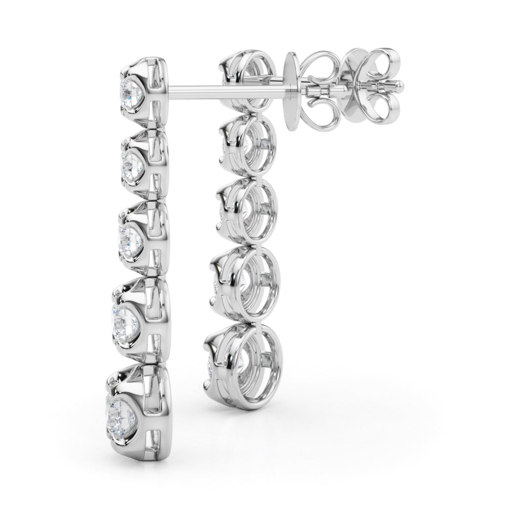 7/8 ct tw Lab Grown Diamond Earrings in 14K White Gold