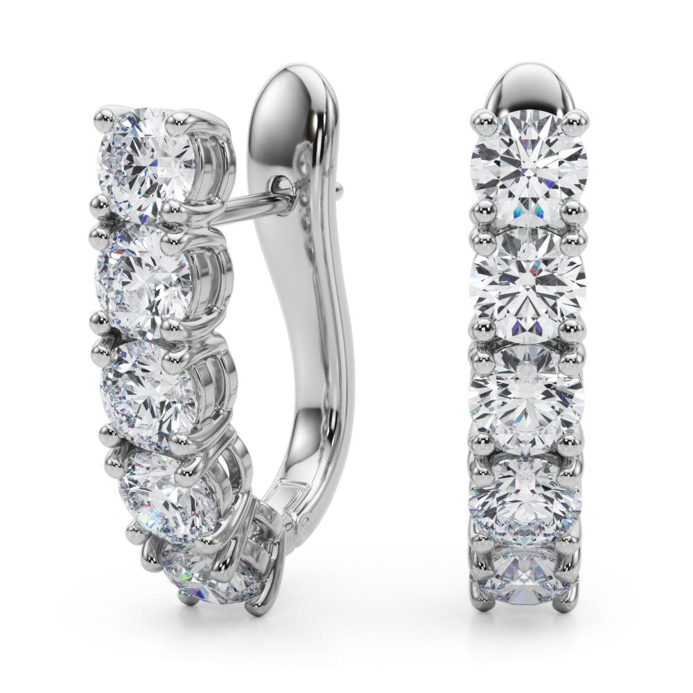 2 ct tw Lab Grown Diamond Earrings in 14K White Gold