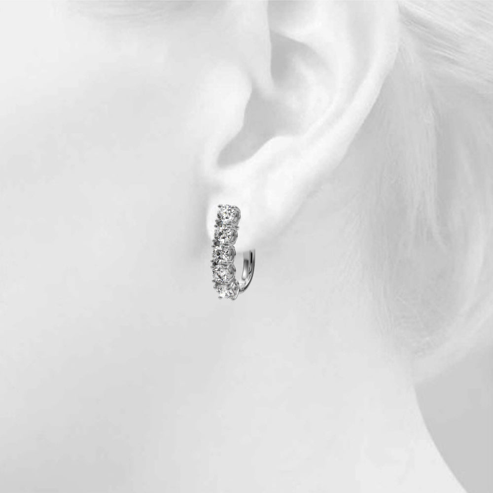 2 ct tw Lab Grown Diamond Earrings in 14K White Gold