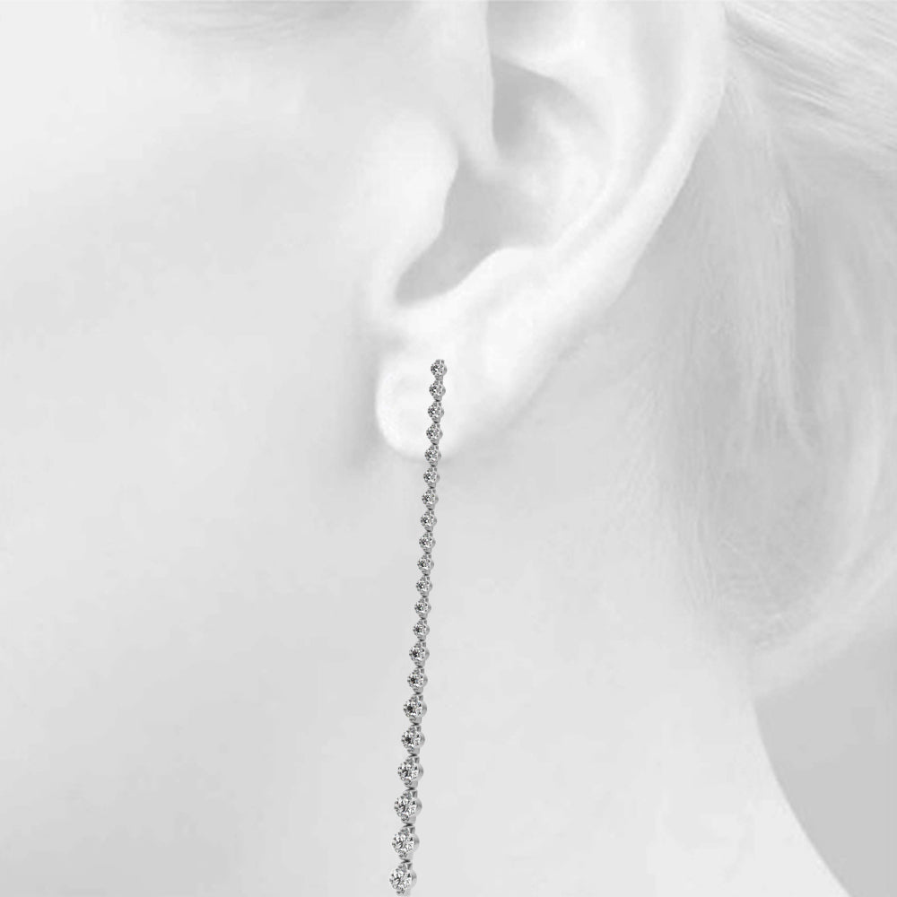 4 1/2 ct tw Lab Grown Diamond Earrings in 14K White Gold