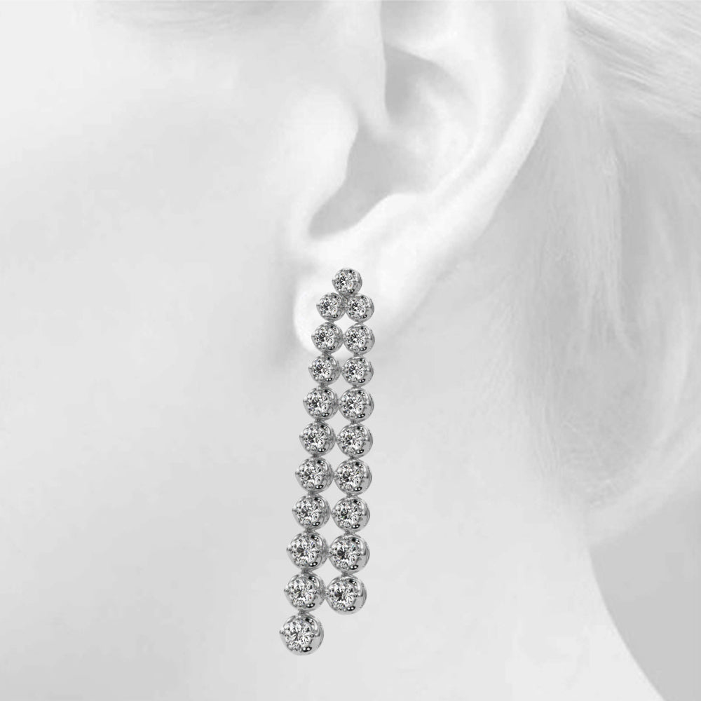 4 1/2 ct tw Lab Grown Diamond Earrings in 14K White Gold