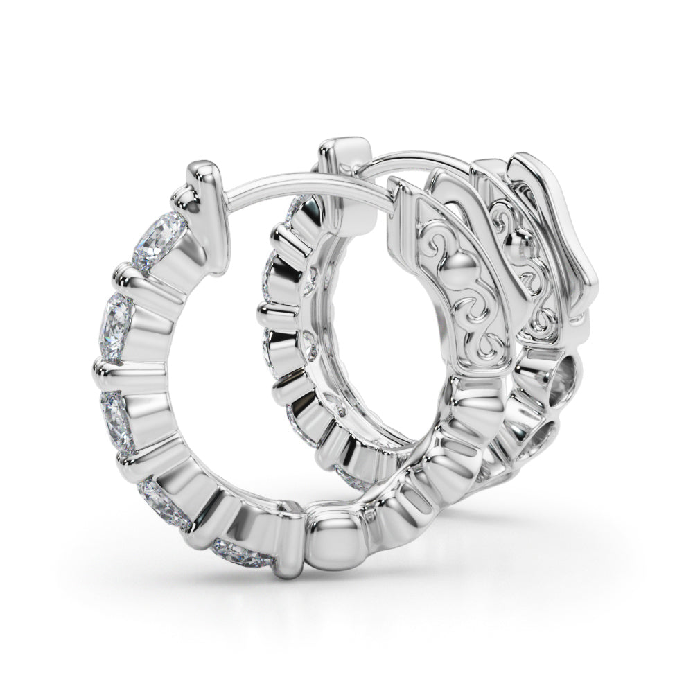 1 5/8 ct tw Lab Grown Diamond Earrings in 14K White Gold