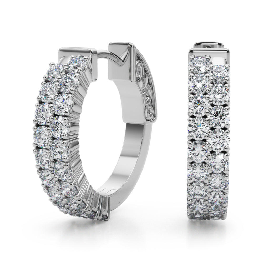 1 1/8 ct tw Lab Grown Diamond Earrings in 14K White Gold