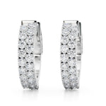 1 1/8 ct tw Lab Grown Diamond Earrings in 14K White Gold