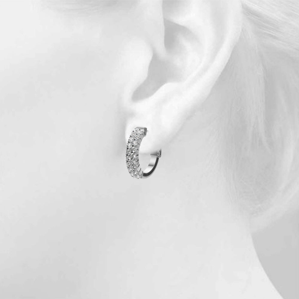 1 1/8 ct tw Lab Grown Diamond Earrings in 14K White Gold
