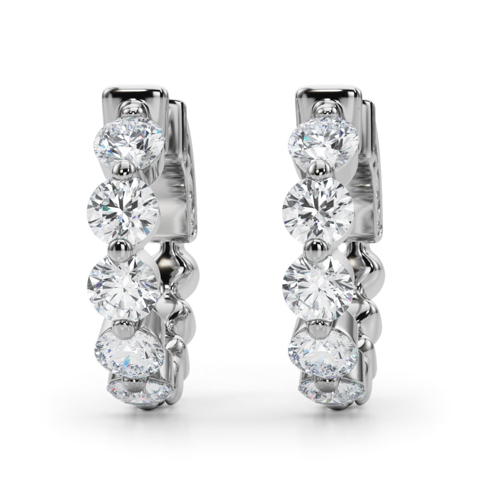 1 ct tw Lab Grown Diamond Earrings in 14K White Gold