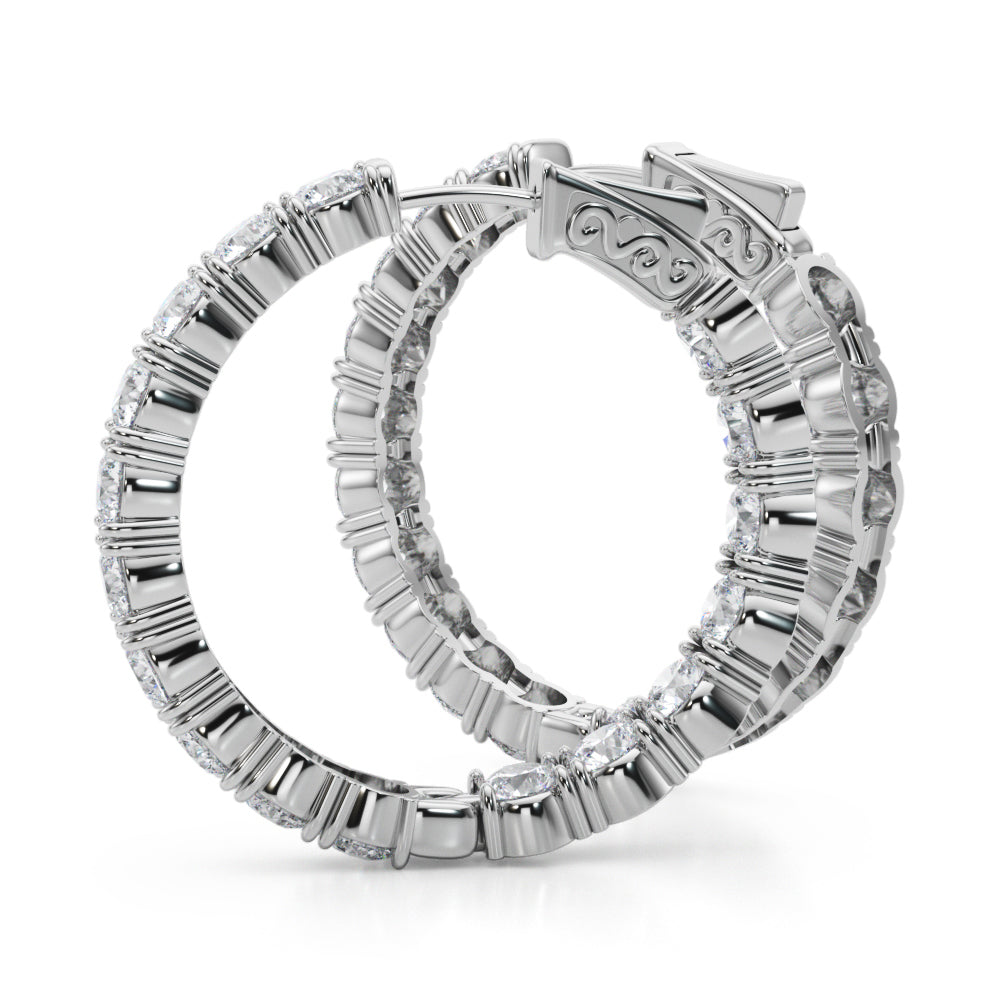 6 7/8 ct tw Lab Grown Diamond Earrings in 14K White Gold