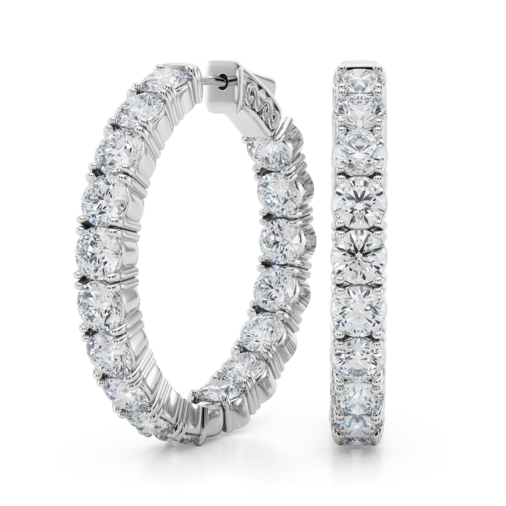 6 7/8 ct tw Lab Grown Diamond Earrings in 14K White Gold