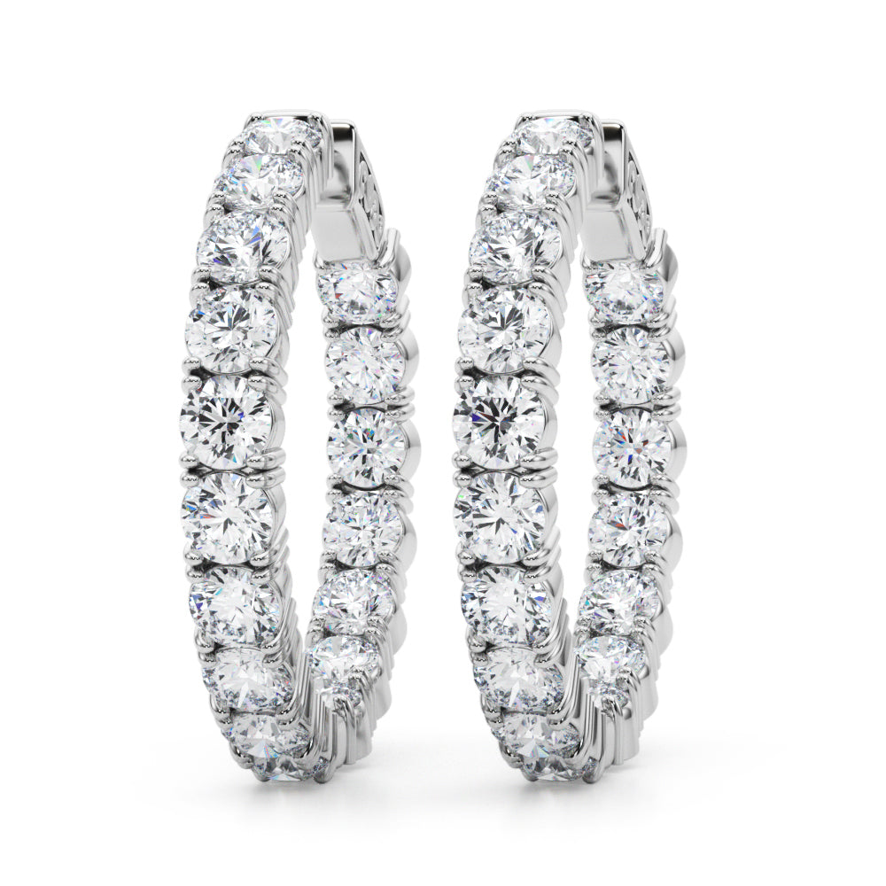 6 7/8 ct tw Lab Grown Diamond Earrings in 14K White Gold