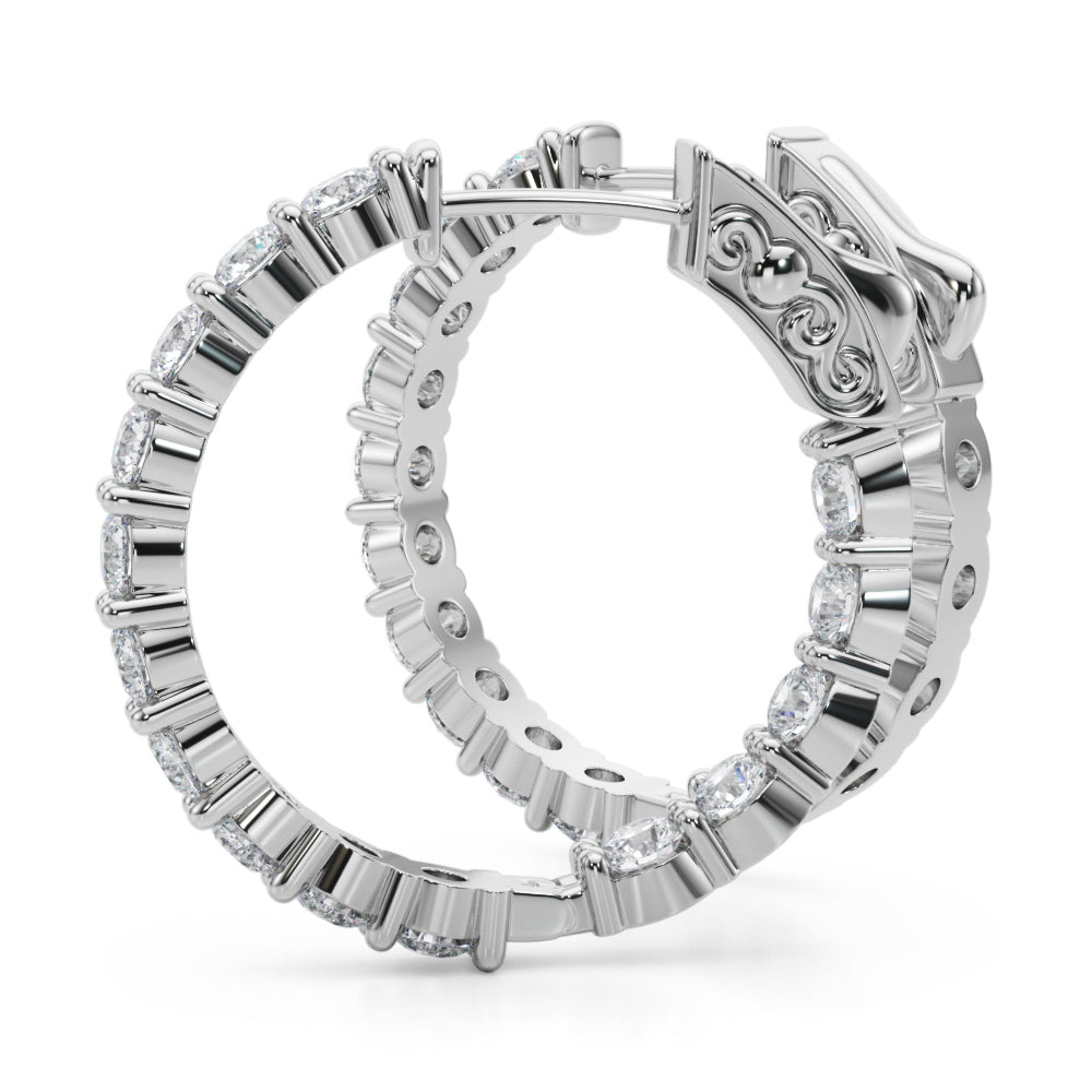 2 3/4 ct tw Lab Grown Diamond Earrings in 14K White Gold