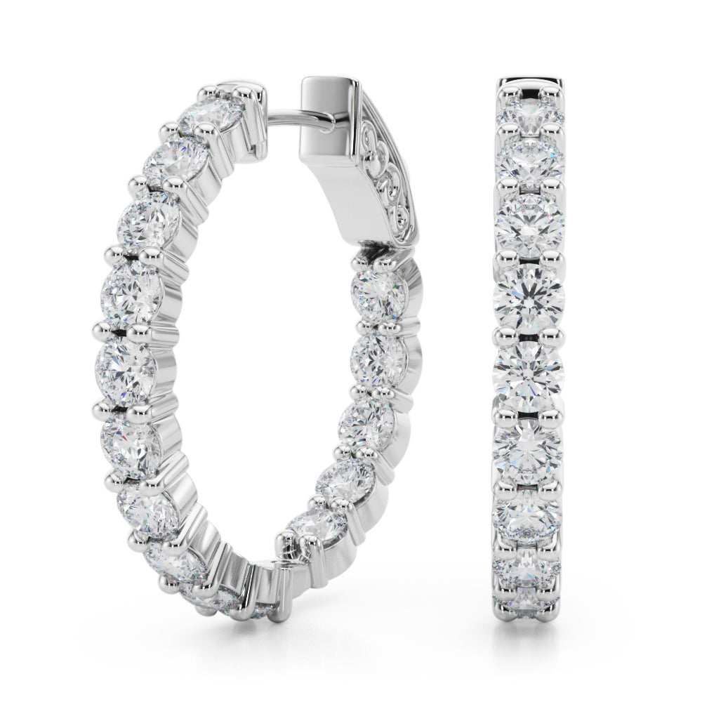 2 3/4 ct tw Lab Grown Diamond Earrings in 14K White Gold