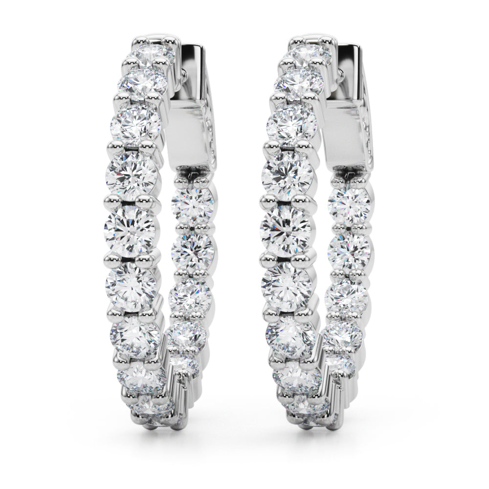 2 3/4 ct tw Lab Grown Diamond Earrings in 14K White Gold