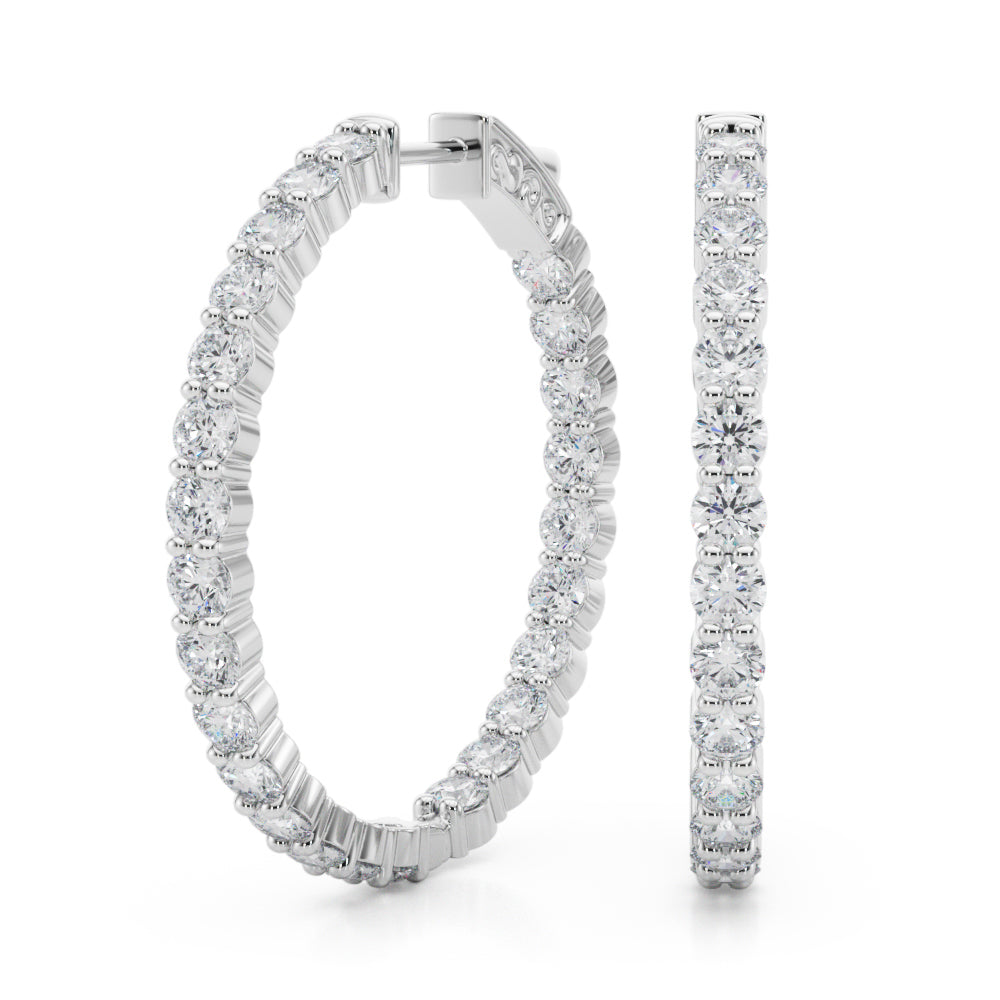 4 1/2 ct tw Lab Grown Diamond Earrings in 14K White Gold