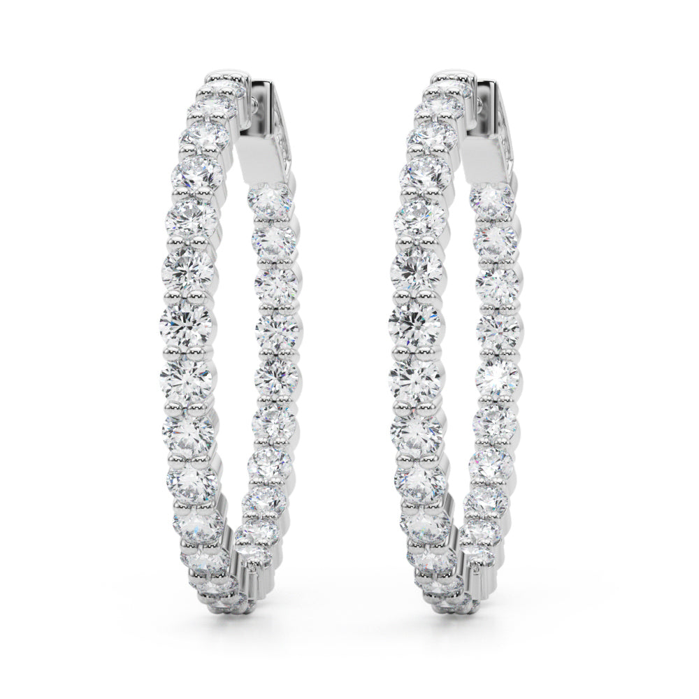 4 1/2 ct tw Lab Grown Diamond Earrings in 14K White Gold