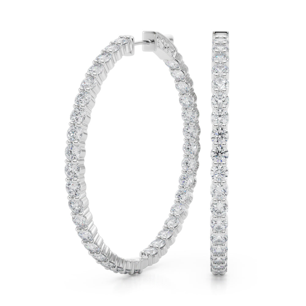 6 1/3 ct tw Lab Grown Diamond Earrings in 14K White Gold