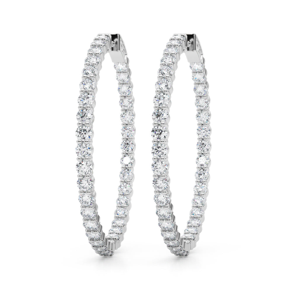6 1/3 ct tw Lab Grown Diamond Earrings in 14K White Gold