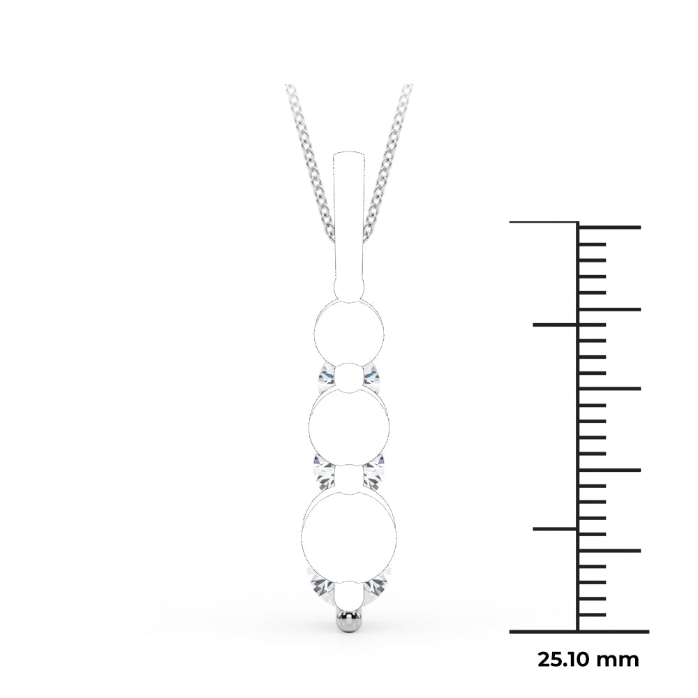 2 ct tw Lab Grown Diamond Necklace in 14K White Gold