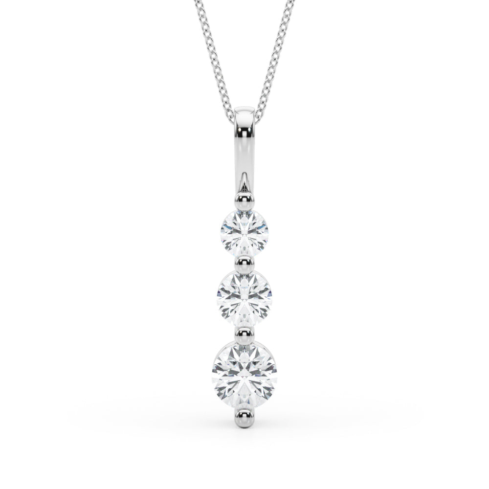 2 ct tw Lab Grown Diamond Necklace in 14K White Gold