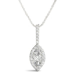 5/8 ct tw Marquise Lab Grown Diamond Necklace in 14K White Gold