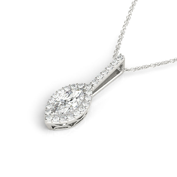 5/8 ct tw Marquise Lab Grown Diamond Necklace in 14K White Gold